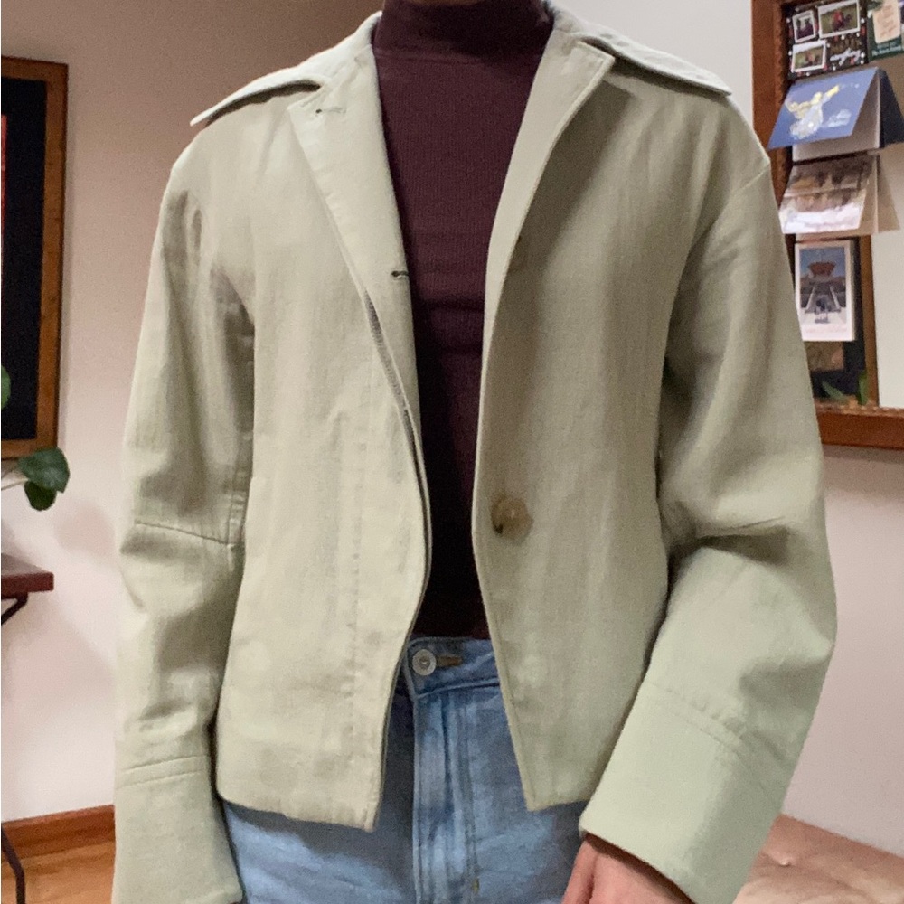 Vince Light Green Cotton Blazer Size 4